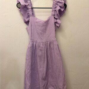 Purple Ruffle Strap Dress